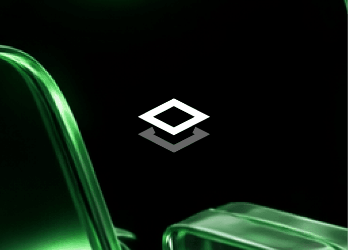 Abstract green glass shape